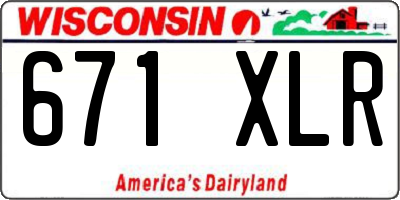 WI license plate 671XLR