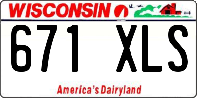 WI license plate 671XLS