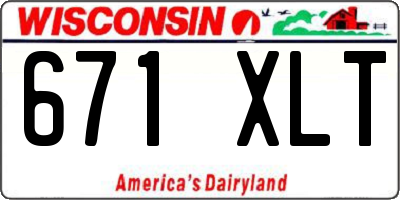 WI license plate 671XLT