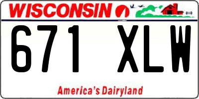 WI license plate 671XLW