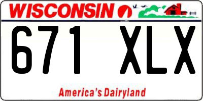 WI license plate 671XLX