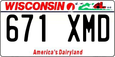 WI license plate 671XMD