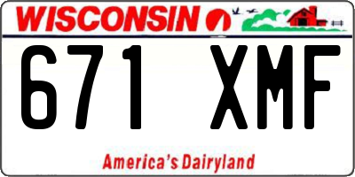 WI license plate 671XMF