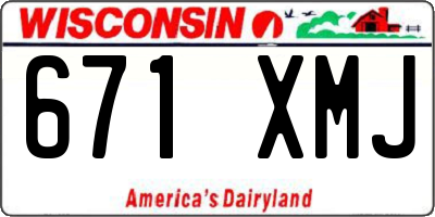 WI license plate 671XMJ