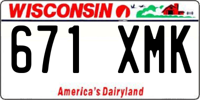WI license plate 671XMK