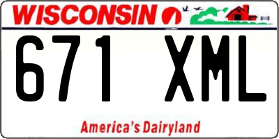 WI license plate 671XML