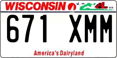 WI license plate 671XMM