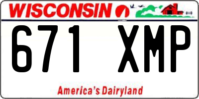 WI license plate 671XMP