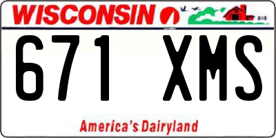 WI license plate 671XMS