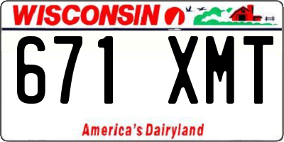 WI license plate 671XMT