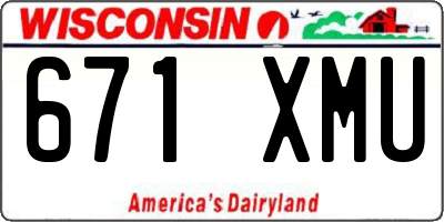 WI license plate 671XMU