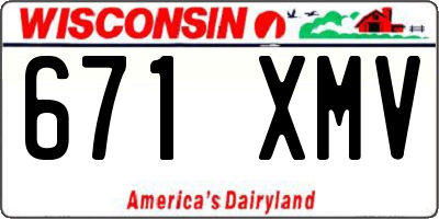 WI license plate 671XMV