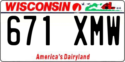 WI license plate 671XMW