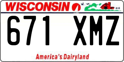 WI license plate 671XMZ