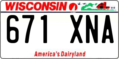WI license plate 671XNA