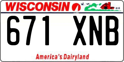 WI license plate 671XNB