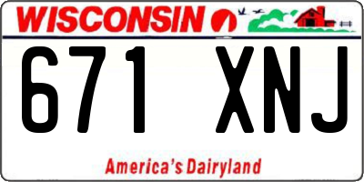 WI license plate 671XNJ