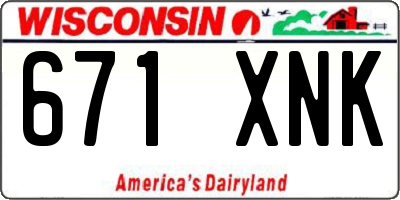 WI license plate 671XNK