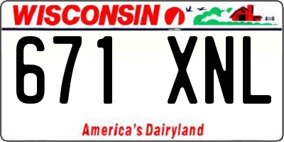 WI license plate 671XNL