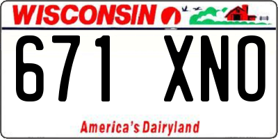 WI license plate 671XNO