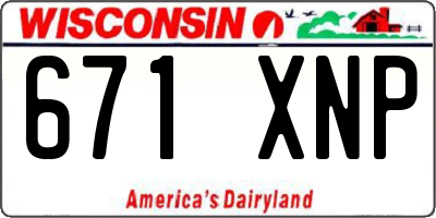 WI license plate 671XNP