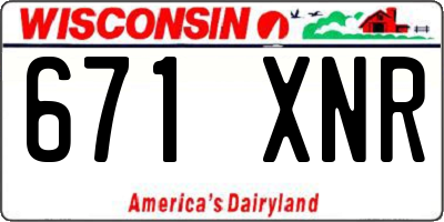 WI license plate 671XNR