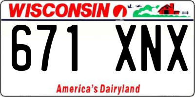 WI license plate 671XNX