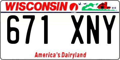 WI license plate 671XNY