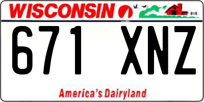 WI license plate 671XNZ