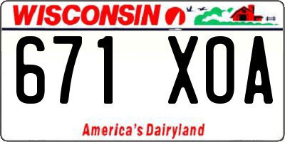 WI license plate 671XOA