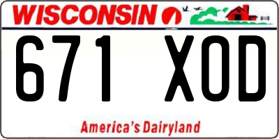 WI license plate 671XOD