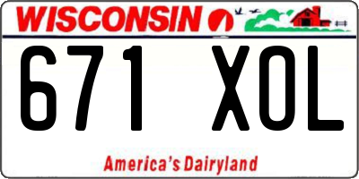 WI license plate 671XOL