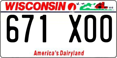 WI license plate 671XOO