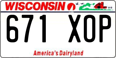 WI license plate 671XOP