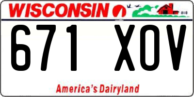 WI license plate 671XOV