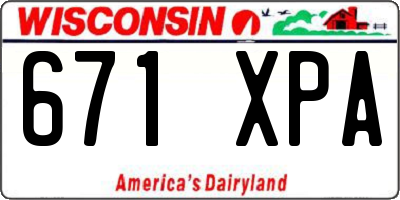 WI license plate 671XPA