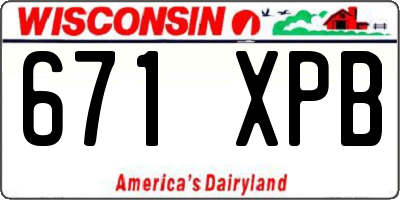 WI license plate 671XPB