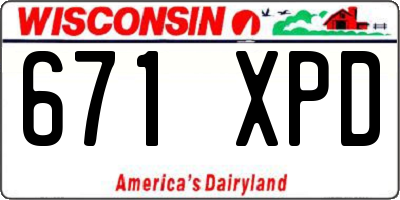 WI license plate 671XPD