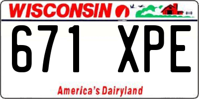 WI license plate 671XPE