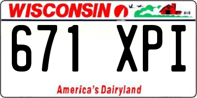 WI license plate 671XPI