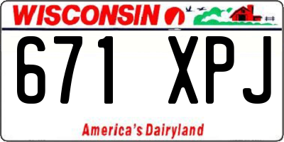 WI license plate 671XPJ