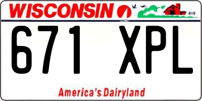 WI license plate 671XPL