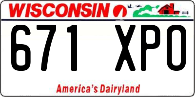 WI license plate 671XPO