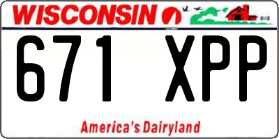 WI license plate 671XPP