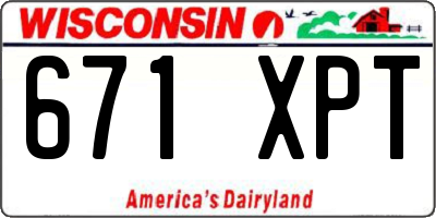 WI license plate 671XPT