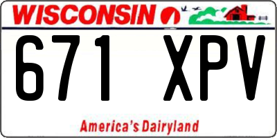 WI license plate 671XPV
