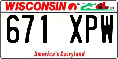 WI license plate 671XPW
