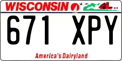 WI license plate 671XPY