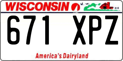 WI license plate 671XPZ