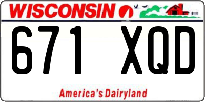 WI license plate 671XQD